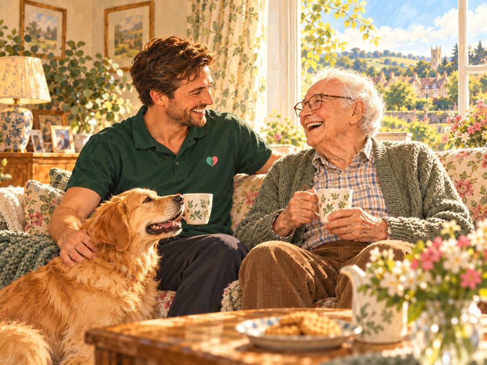 KC Care representative visiting an older gentleman